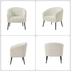 Ensemble de 2 fauteuils modernes en tissu bouclé Guy avec pieds en métal ART OF LIVING DESIGNS