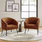 Ensemble de 2 fauteuils modernes en tissu bouclé Guy avec pieds en métal ART OF LIVING DESIGNS