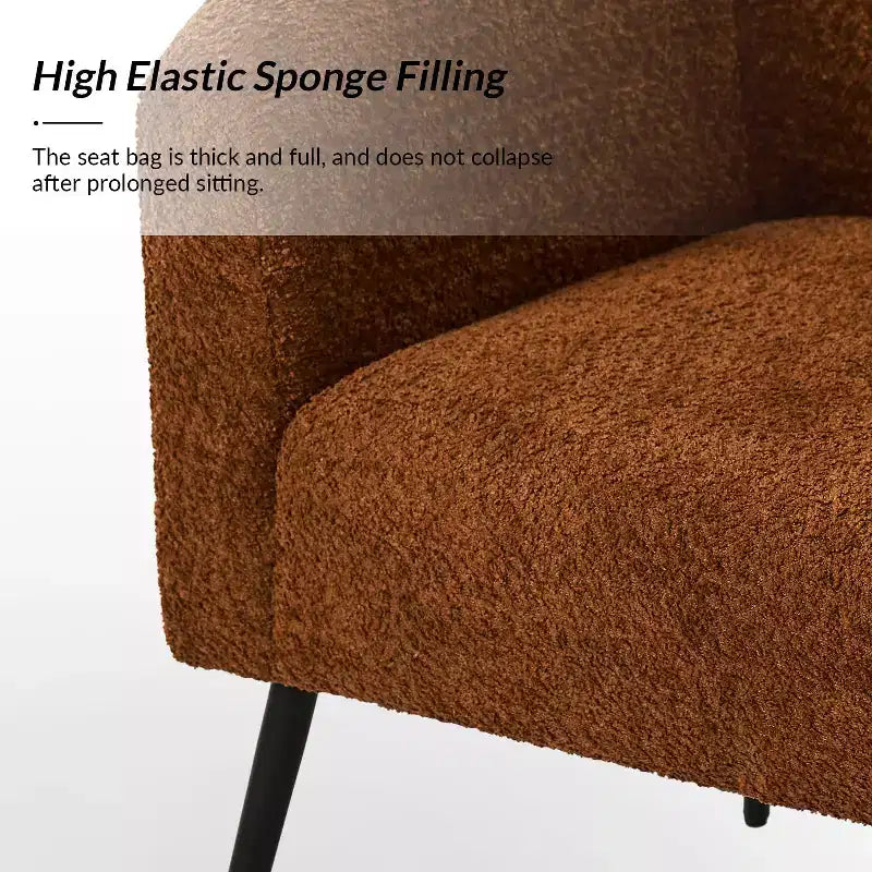 Ensemble de 2 fauteuils modernes en tissu bouclé Guy avec pieds en métal ART OF LIVING DESIGNS