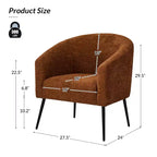 Ensemble de 2 fauteuils modernes en tissu bouclé Guy avec pieds en métal ART OF LIVING DESIGNS