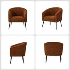 Ensemble de 2 fauteuils modernes en tissu bouclé Guy avec pieds en métal ART OF LIVING DESIGNS