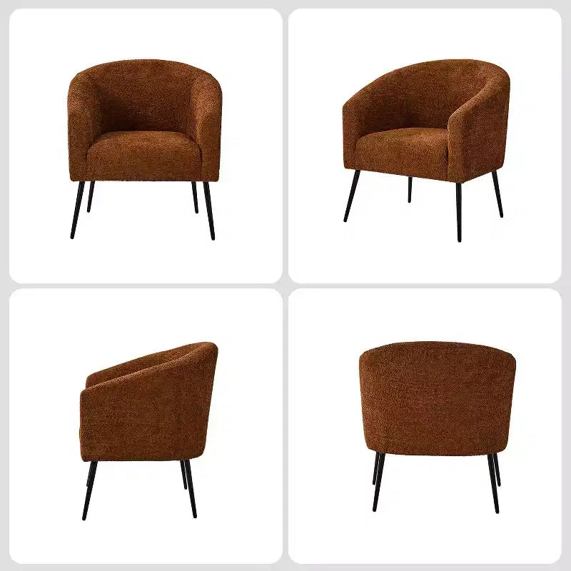 Ensemble de 2 fauteuils modernes en tissu bouclé Guy avec pieds en métal ART OF LIVING DESIGNS