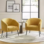 Ensemble de 2 fauteuils modernes en tissu bouclé Guy avec pieds en métal ART OF LIVING DESIGNS