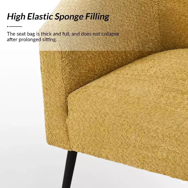 Ensemble de 2 fauteuils modernes en tissu bouclé Guy avec pieds en métal ART OF LIVING DESIGNS