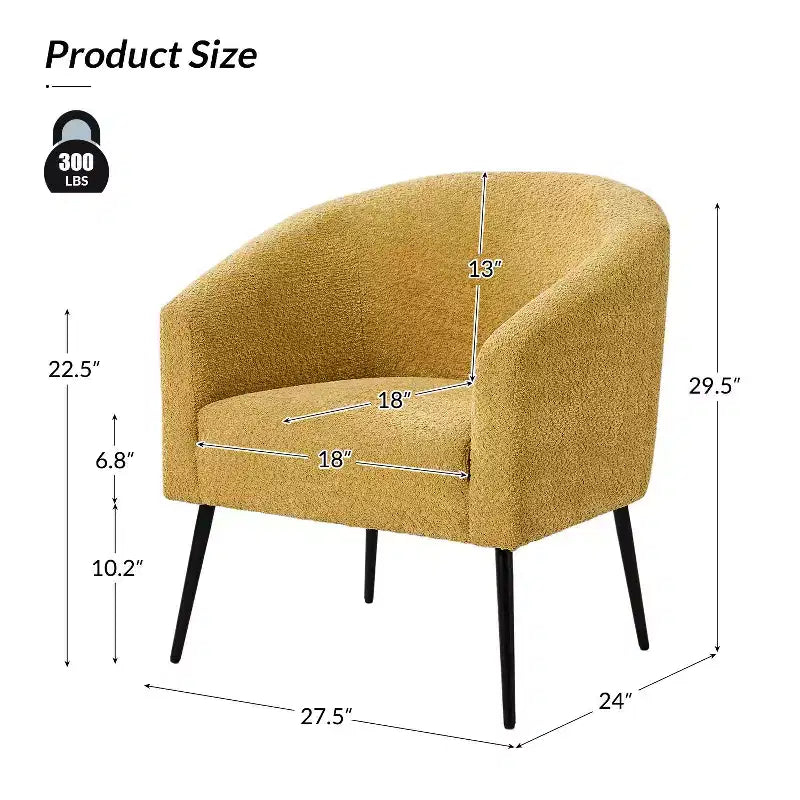 Ensemble de 2 fauteuils modernes en tissu bouclé Guy avec pieds en métal ART OF LIVING DESIGNS