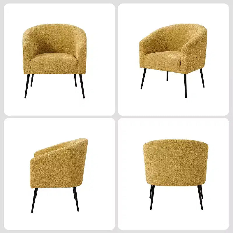 Ensemble de 2 fauteuils modernes en tissu bouclé Guy avec pieds en métal ART OF LIVING DESIGNS