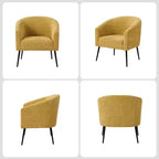 Ensemble de 2 fauteuils modernes en tissu bouclé Guy avec pieds en métal ART OF LIVING DESIGNS