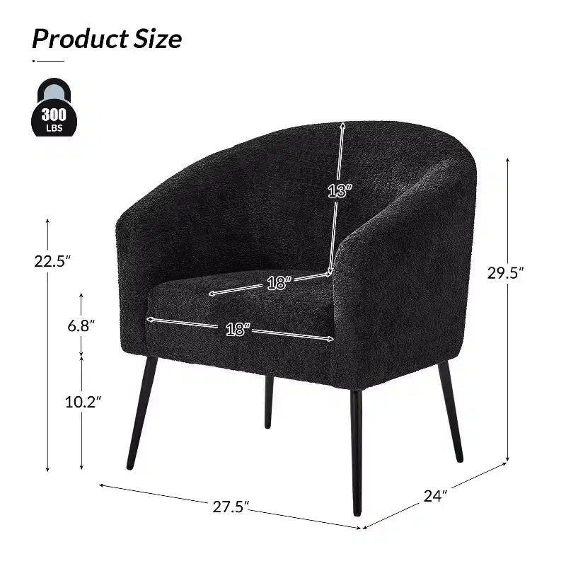 Ensemble de 2 fauteuils modernes en tissu bouclé Guy avec pieds en métal ART OF LIVING DESIGNS