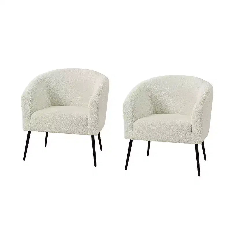 Ensemble de 2 fauteuils modernes en tissu bouclé Guy avec pieds en métal ART OF LIVING DESIGNS