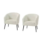Ensemble de 2 fauteuils modernes en tissu bouclé Guy avec pieds en métal ART OF LIVING DESIGNS