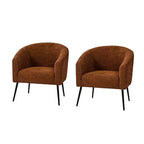 Ensemble de 2 fauteuils modernes en tissu bouclé Guy avec pieds en métal ART OF LIVING DESIGNS