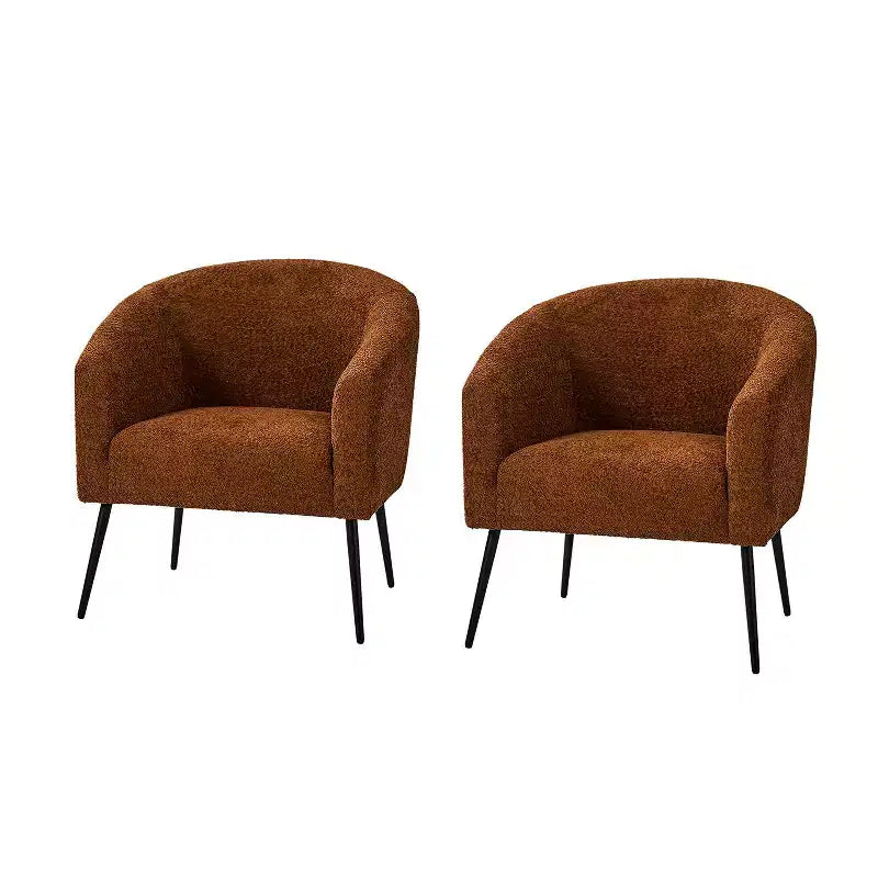 Ensemble de 2 fauteuils modernes en tissu bouclé Guy avec pieds en métal ART OF LIVING DESIGNS