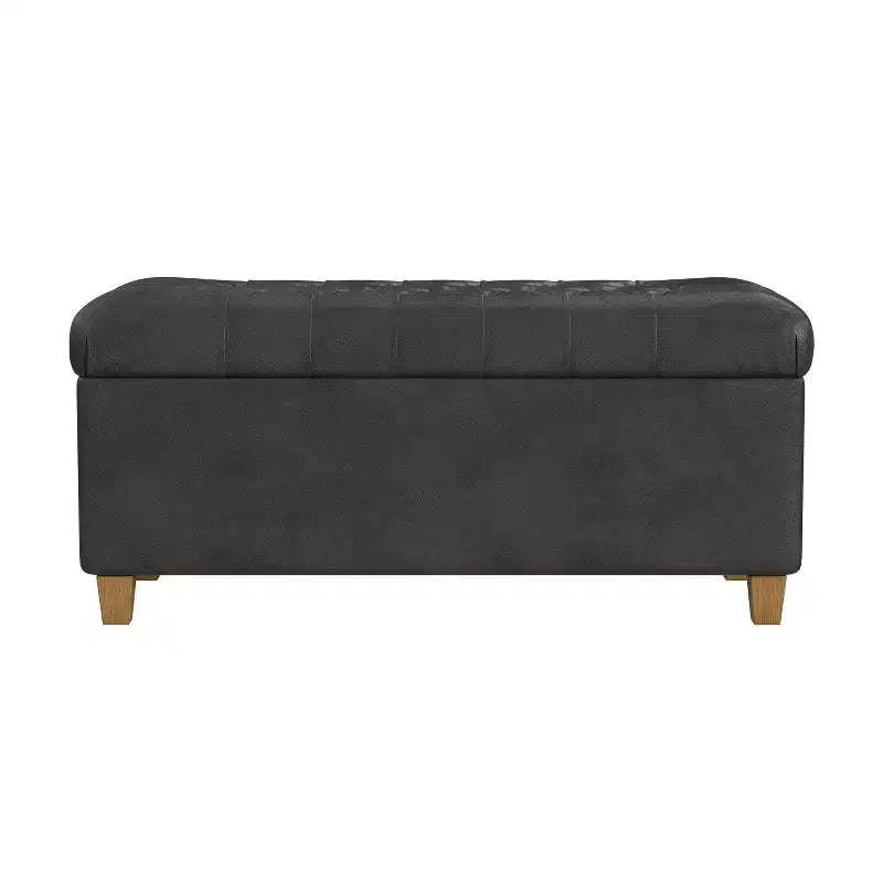 Banc de rangement capitonné en similicuir Ainsley - HomePop