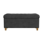 Banc de rangement capitonné en similicuir Ainsley - HomePop