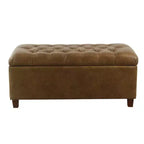 Banc de rangement capitonné en similicuir Ainsley - HomePop