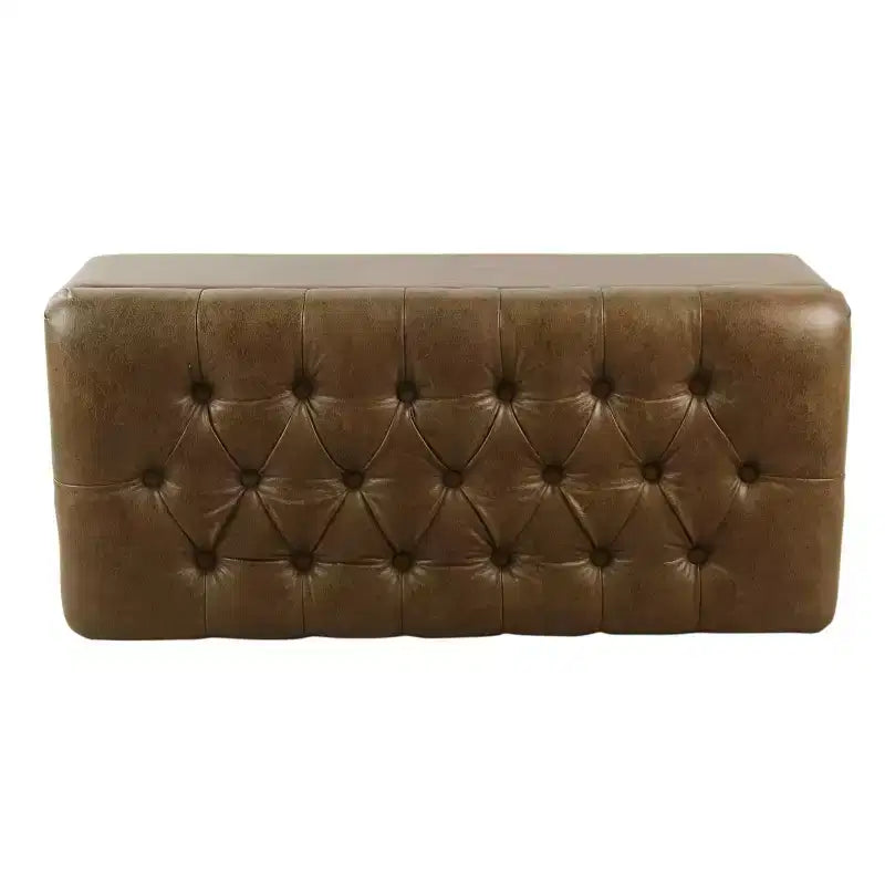Banc de rangement capitonné en similicuir Ainsley - HomePop