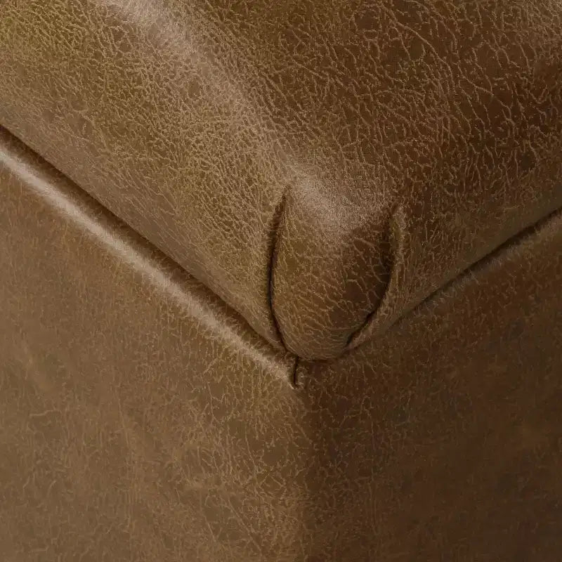 Banc de rangement capitonné en similicuir Ainsley - HomePop