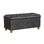 Banc de rangement capitonné en similicuir Ainsley - HomePop