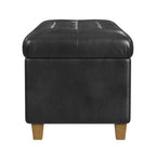 Banc de rangement capitonné en similicuir Ainsley - HomePop