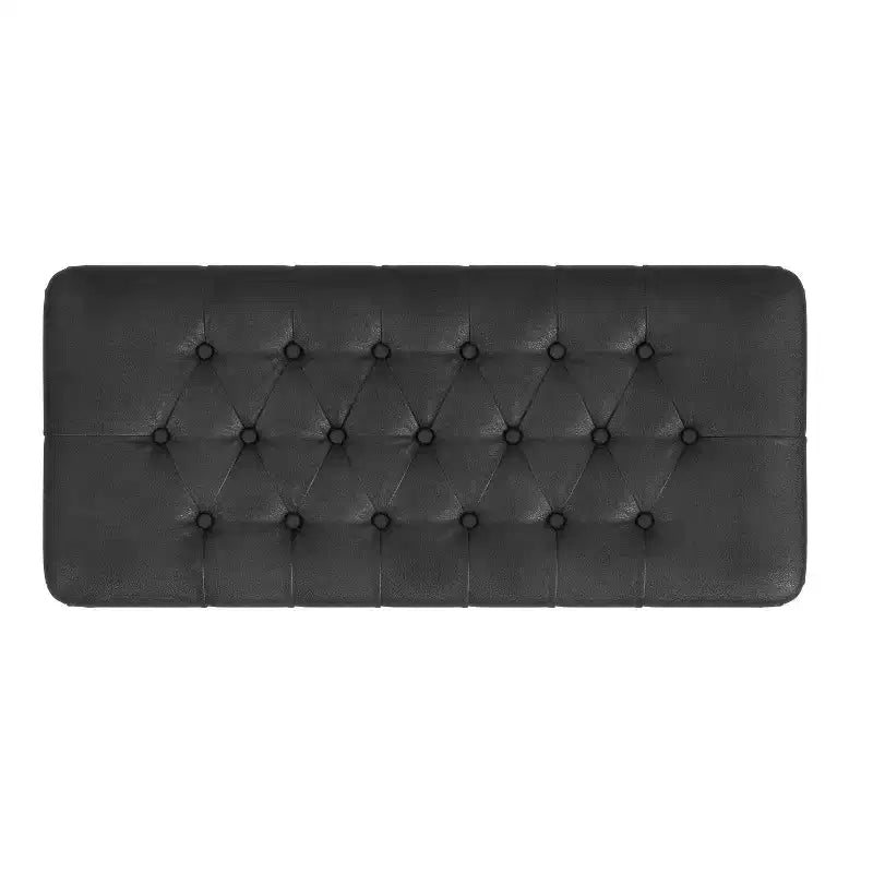 Banc de rangement capitonné en similicuir Ainsley - HomePop