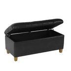 Banc de rangement capitonné en similicuir Ainsley - HomePop