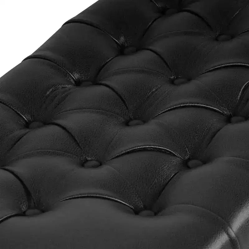 Banc de rangement capitonné en similicuir Ainsley - HomePop