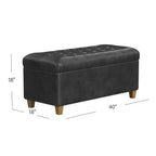 Banc de rangement capitonné en similicuir Ainsley - HomePop