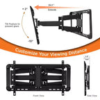 Support mural TV pleine extension Promounts pour TV 37 - 100 po jusqu'à 68 kg