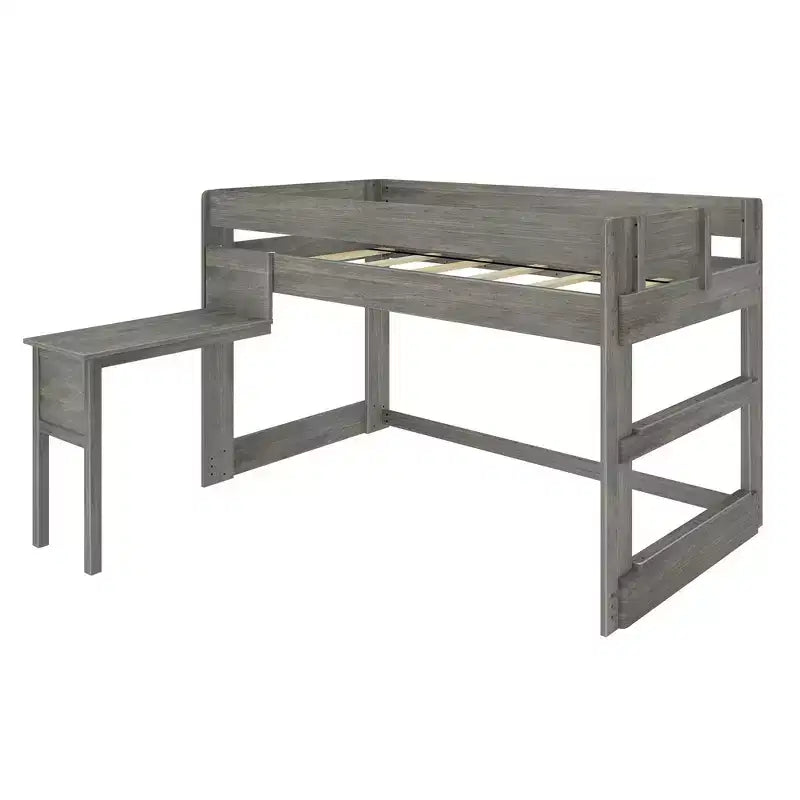 Lit mezzanine en bois massif Max & Lily avec bureau, lit mezzanine moderne de style ferme pour enfants