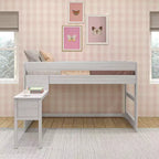 Lit mezzanine en bois massif Max & Lily avec bureau, lit mezzanine moderne de style ferme pour enfants