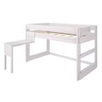 Lit mezzanine en bois massif Max & Lily avec bureau, lit mezzanine moderne de style ferme pour enfants