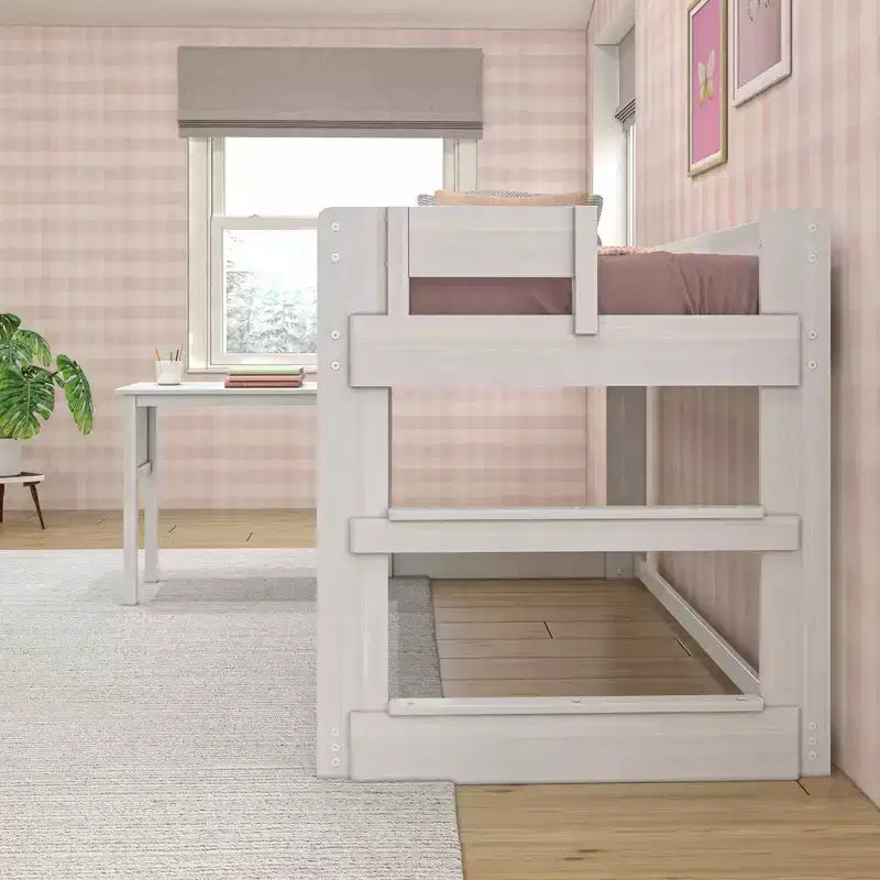 Lit mezzanine en bois massif Max & Lily avec bureau, lit mezzanine moderne de style ferme pour enfants