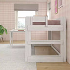 Lit mezzanine en bois massif Max & Lily avec bureau, lit mezzanine moderne de style ferme pour enfants