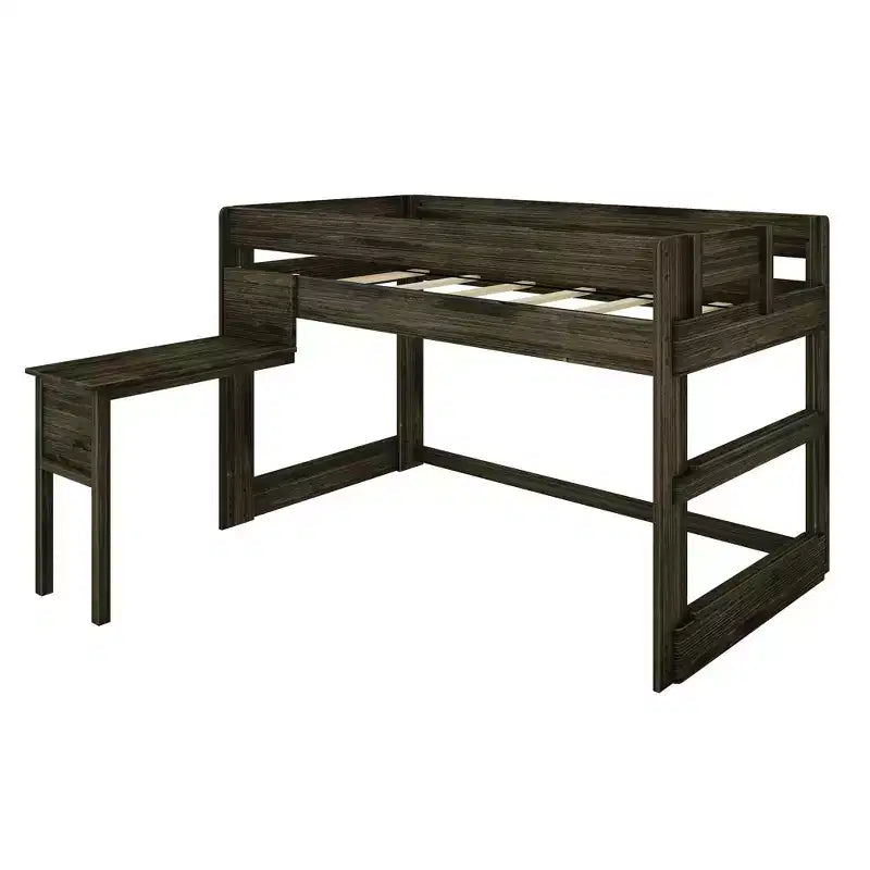 Lit mezzanine en bois massif Max & Lily avec bureau, lit mezzanine moderne de style ferme pour enfants