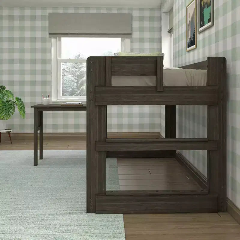 Lit mezzanine en bois massif Max & Lily avec bureau, lit mezzanine moderne de style ferme pour enfants