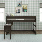 Lit mezzanine en bois massif Max & Lily avec bureau, lit mezzanine moderne de style ferme pour enfants
