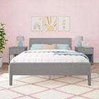 Cadre de lit double Max & Lily, plateforme classique en bois massif avec tête de lit pour enfants