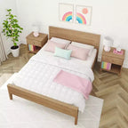 Cadre de lit double Max & Lily, plateforme classique en bois massif avec tête de lit pour enfants