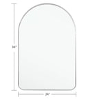 Miroir mural décoratif Dovelina, forme rectangulaire simple et moderne avec bord supérieur arrondi