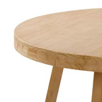 Table à manger ronde Planche+Poutre, table de cuisine en bois massif de 119 cm, table de ferme pour 4 personnes
