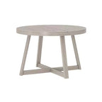 Table à manger ronde Planche+Poutre, table de cuisine en bois massif de 119 cm, table de ferme pour 4 personnes