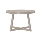 Table à manger ronde Planche+Poutre, table de cuisine en bois massif de 119 cm, table de ferme pour 4 personnes