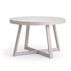 Table à manger ronde Planche+Poutre, table de cuisine en bois massif de 119 cm, table de ferme pour 4 personnes