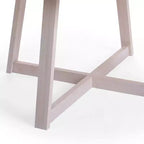 Table à manger ronde Planche+Poutre, table de cuisine en bois massif de 119 cm, table de ferme pour 4 personnes