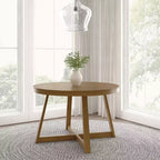 Plank+Beam Round Dining Table, 47 Solid Wood Kitchen Table, Farmhouse Table for 4