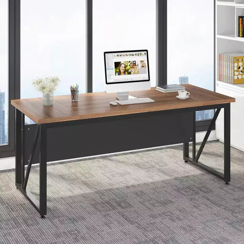 Lantine Bureau d'ordinateur simple de 55 pouces, Table d'écriture de bureau à domicile pour poste de travail