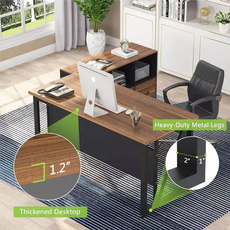 Lantine Bureau d'ordinateur simple de 55 pouces, Table d'écriture de bureau à domicile pour poste de travail