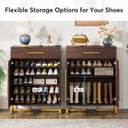 Meuble à chaussures Tribesigns avec portes, étagère à chaussures moderne avec tiroir