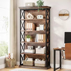 Bibliothèque Tribesign à 6 niveaux de 180 cm, étagère de rangement sur pied