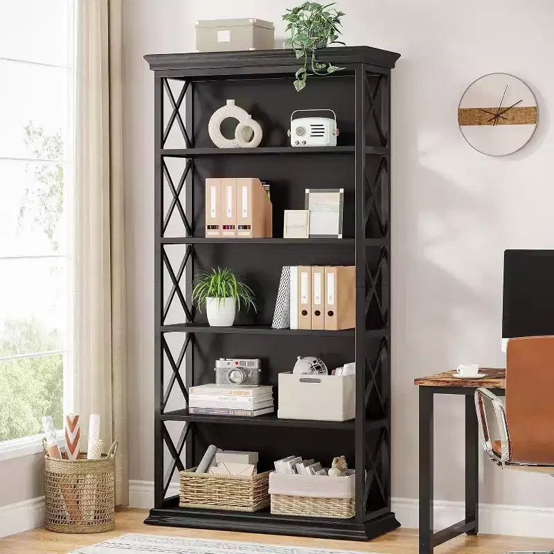 Bibliothèque Tribesign à 6 niveaux de 180 cm, étagère de rangement sur pied